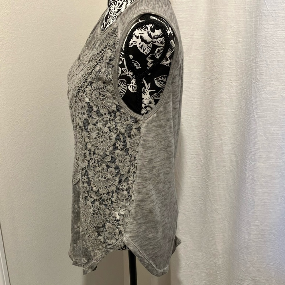 Free People Gray Asymmetrical Embellished Tank Top - Picture 4 of 8